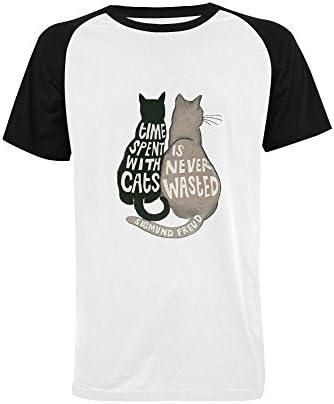 Jonnert Men's Cat Logo Short Sleeve Raglan T Shirt (USA Size)