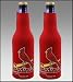 SET OF 2 ST LOUIS CARDINALS BOTTLE SUIT KOOZIES COOZIES