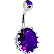February 13mm Oval Solitaire Birthstone Belly Ring
