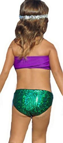 Beenice Little Girls Two Pieces Mermaid Tail Swimwear Kids Princess Swimsuit Bikini Set (120cm/5T)