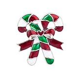 Lux Accessories Candy Cane Heart Bow Xmas Christmas Pin Brooch thumbnail