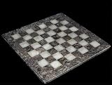 White Onyx & Fossil Stone Chess Board Onyx - Large, 16