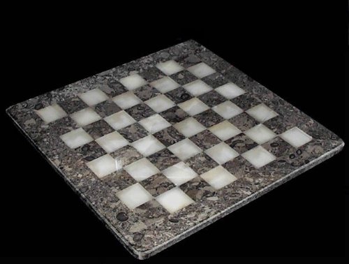 41jY9c7wwZL White Onyx & Fossil Stone Chess Board Onyx   Large, 16