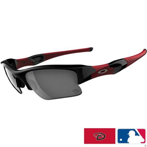 Oakley Arizona Diamondbacks Flak Jacket XLJ Men's Special Editions Major League Baseball Sports Sunglasses/Eyewear - Black/Black Iridium / One Size Fits All