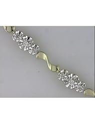 10K Yellow Gold Diamond Flower Bracelet