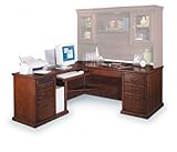 Huntington Oxford Burnished Oak Desk with Left Computer Return (Burnish Oak ....