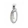 INITIAL PENDANT W/CZ STERLING SILVER .925 Letter O