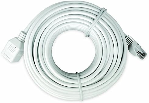 60FT Ethernet Extension Cable RJ45 CAT5 Female To Male Network Extension Patch Cable Cords Power Over Ethernet for HD NVR Systems 720P/1080P White