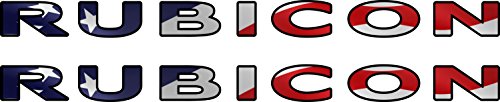 Rubicon Jeep Color Decal Cast Vinyl American Flag 2 Decals Laminated