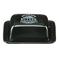 Premier Housewares Vintage Home Butter Dish, Black