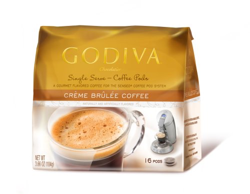 Godiva Creme Brulee Coffee Single Serve, Coffee Pods, 16 Count, 3.66 Ounce Bags (Pack of 6)
