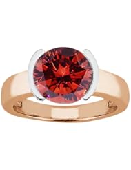 2.20 Ct Round Cognac Red SI1/SI2 Diamond 14K Rose Gold Ring