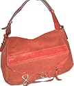 Francesco Biasia leather & Suede Orange Hobo Handbag-10" h X 15.5"