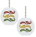Set of 2 Colorful Chili Peppers Solid Ceramic Fan Pulls