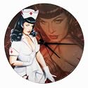 Bettie Page Nurse Deco Wall Clock