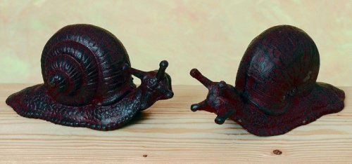 Schnecke FOX Gartentier Garten 2er Set Gusseisen antik