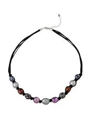 Sterling Silver Multicolor Fresh Water Cultured Pearl Necklace
