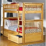 Atlantic Furniture Colorado Natural Maple Bunk Bed w/ Raised Panel Drawers