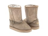 CHILDRENS GIRLS ELLA BLACK CHESTNUT GREY PURPLE FUCSHIA PINK BEIGE FAUX FUR SNOW WINTER WARM BOOTS SIZES 5 - 2