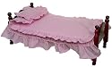 FACTORY SECOND Mahogany Doll Bed Fits American Girl Doll - Complete with 3 Piece Bedding Set