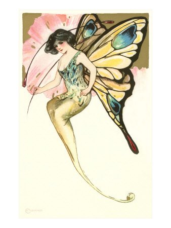 Butterfly Lady, Art Nouveau Giclee Poster Print, 24x32