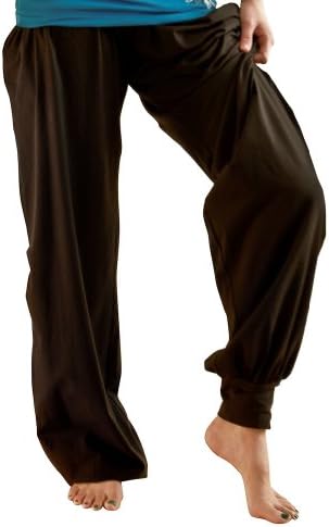 BNatyam Women's Organic Cotton Chakra Yoga Pants-Black-Large