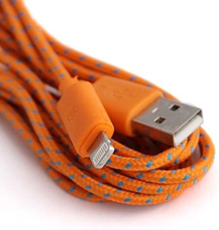 2 X Mr.right 3/6/9ft 8pin New Style Rope Braided Usb Sync Charger Data Cable Cord Data for Iphone5,5s,5c/6/6plus/ipad/ipad Mini(orange) (3ft)