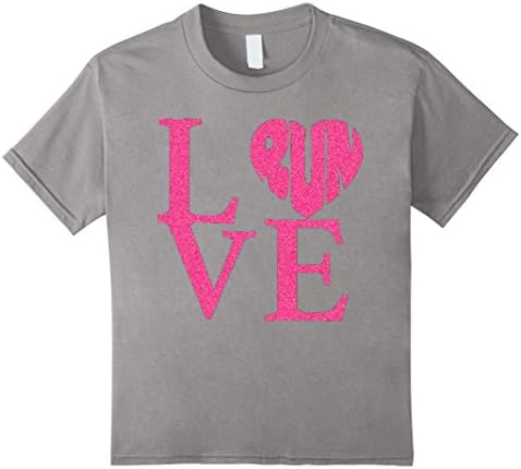 Kids Running shirt love 10 Slate
