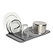 Umbra Udry Mini Dish Rack and Drying Mat, Charcoal, 20 x 13
