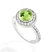 3.0 TCW GENUINE PERIDOT & DIAMOND BEZEL RING 14K
