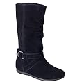 Girls' Xhilaration&reg; Felda Suede Slouch Boots - Black