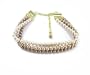 Kiska, Light Grey, Light Brown and Dark Rose Multi-Strand Glass Pearl Necklace by Margot Townsend, 18"
