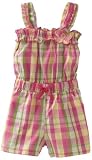 Young Hearts Girls 4-6x Plaid Romper With Tack On Flower