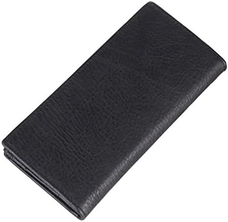 QISHI YUHUA DMJ Mens High-End Business Black Genuine Leather Wallets