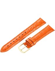 Hadley-Roma Womens LSL717RAG160 16-mm Orange Crocodile Grain Watch Strap