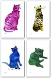 Untitled Cats Set by Andy Warhol 14x11 Art Print Poster
