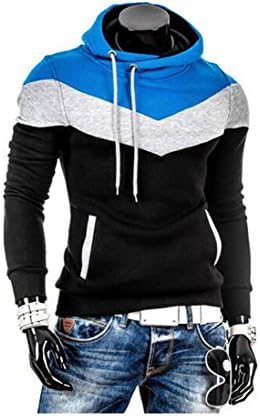 Fashion Mens Style Hip Hop Three-Color Hoodie Sweatshirt Suit Slim Fit (L, Black)