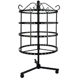 4 Tiers Black Rotating Spin Table Top 92 pairs Earring Holder Organizer Stand / Jewelry Stand Display Rack Towers