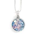 Ancient Roman Glass Sterling Silver Chain Necklace, 18 in long, 13/16 in (incl bail) Charm