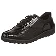 David Tate Women's Walker Lace-Up,Black Patent Snake,5.5 WW US
