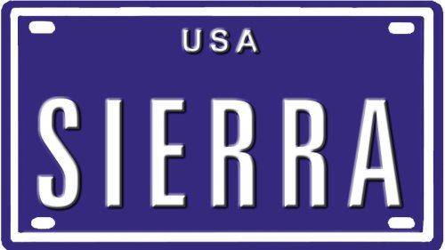 SIERRA USA BIKE LICENSE PLATE. TYPE IN NAME
