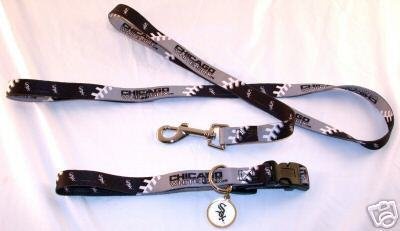 Chicago White Sox Dog Pet Set Leash Collar ID Tag XS