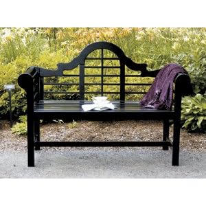 4' Lutyen Bench - Black Lacquer by Achla Outdoor