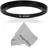 Goja 52-67MM Step-Up Adapter Ring (52MM Lens to 67MM Accessory) + Premium MagicFiber Microfiber Cleaning Cloth