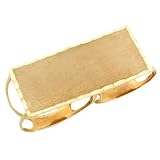 14k Solid Gold Two Finger Diamond Cut Hip Hop Unisex Ring