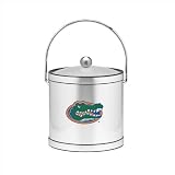 NCAA Florida Gators Brushed Chrome Mylar Ice Bucket with Acrylic Cover, 3-Quart