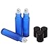Pack of 6, 10ml, Blue Roll On Bottles With Metal Ball for Essential Oil, Aromatherapy by Mavogel-3ml Dropper Included
