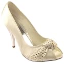Womens Ivory Peep Toe Wedding Shoes