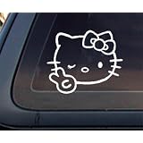 Hello Kitty FACE with Peace Sign Car Decal / Sticker
