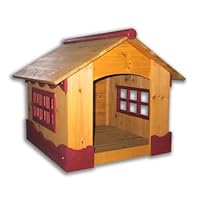 Wood Pet Ice Cream House (Natural wood Stained) (22.8H x 25.4W x 26.5D)